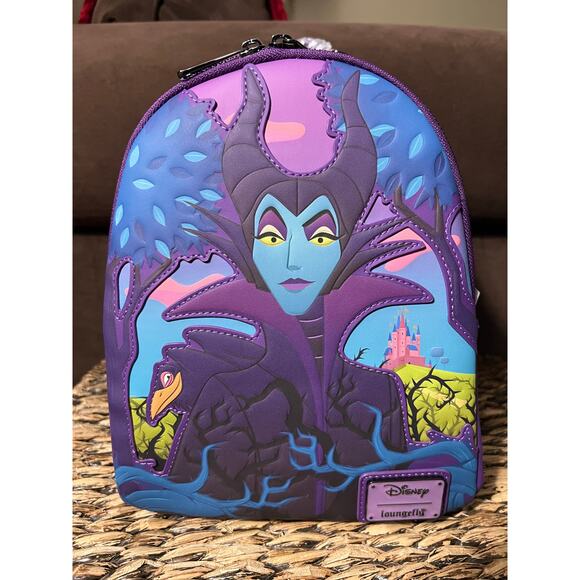 Loungefly Disney Sleeping Beauty Maleficent Mini Backpack Wallet - Picture 2 of 11